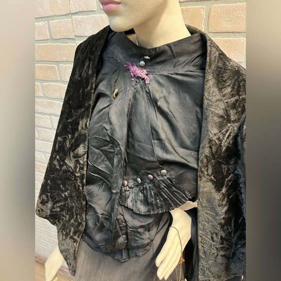 Antique 1800s Victorian Period Era Original Mourning Outfit Skirt Blouse Shawl + - Picture 4 of 16